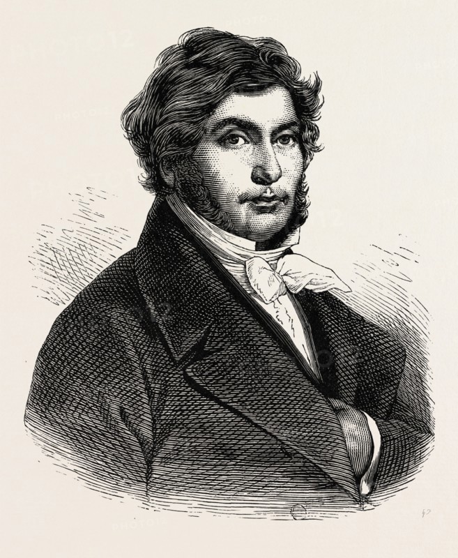 FRANCIS CHAMPOLLION. Jean-Francois Champollion, 1790-1832. French scholar, philologist, orientalist,   Egypt, engraving 1879