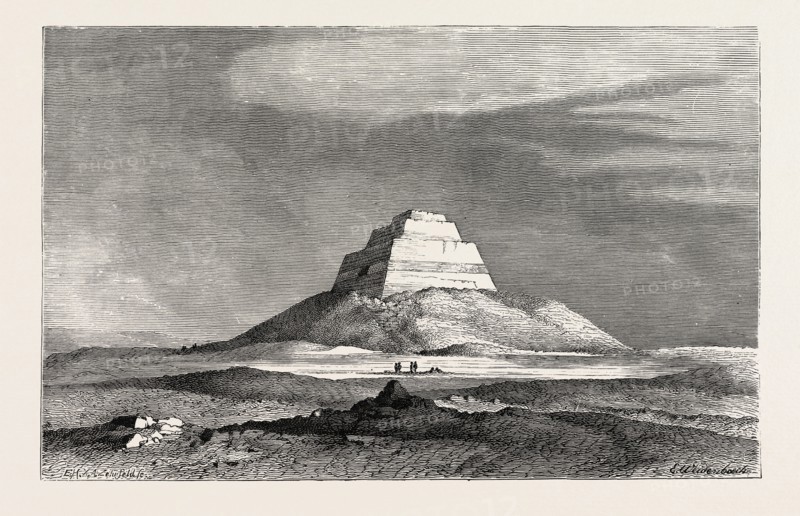 THE PYRAMID OF MEYDOOM. Egypt, engraving 1879