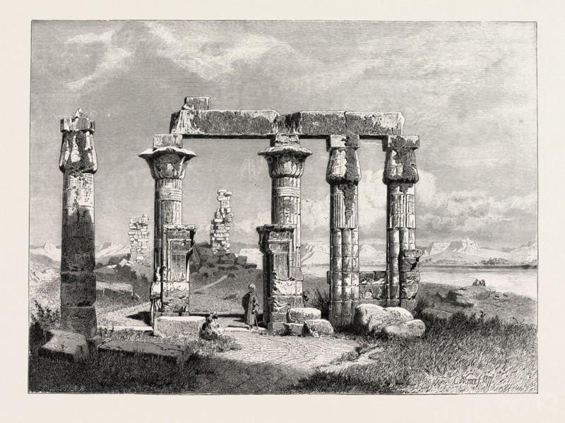 COLONNADE. Egypt, engraving 1879