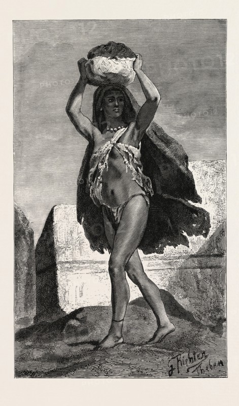 RUBBISH BEARER. Egypt, engraving 1879