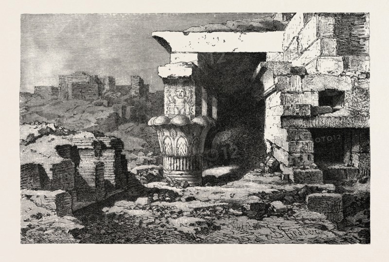 MAMISI, OR PLACE OF BIRTH OF DENDERA. Egypt, engraving 1879