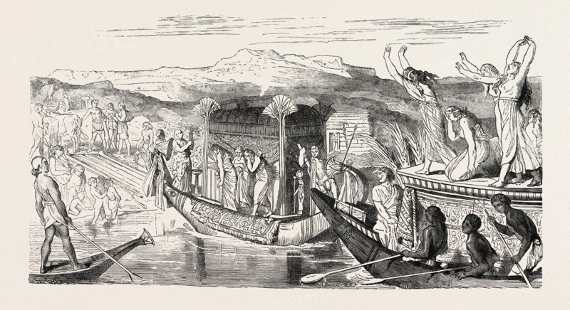VOYAGE TO THE NEKROPOLIS. Egypt, engraving 1879