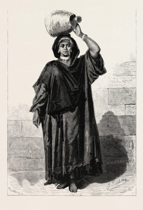 FELLAH WOMAN. Egypt, engraving 1879
