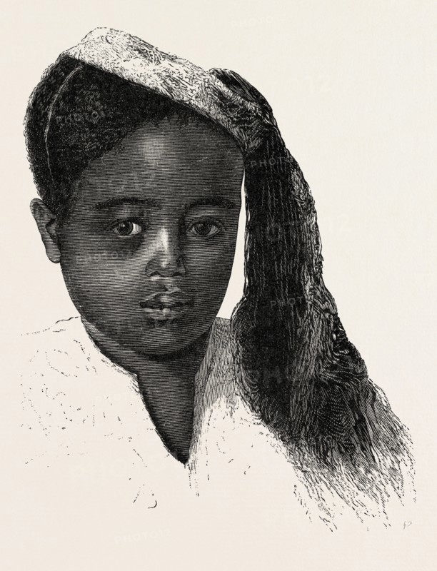 NUBIAN BOY OF GOOD FAMILY.  Egypt, engraving 1879
