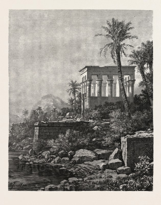 THE KIOSK ON THE ISLAND OF PHILAE. Egypt, engraving 1879