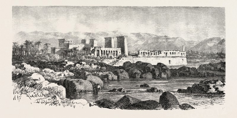 PHILAE. Egypt, engraving 1879