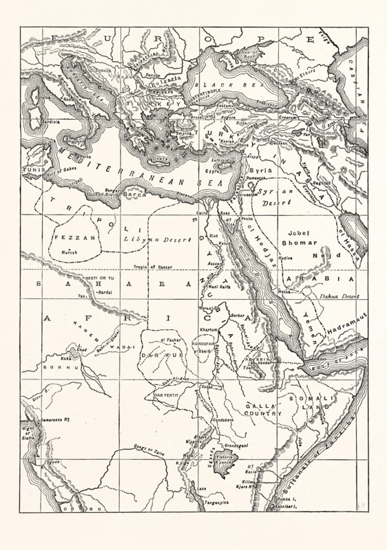 MAP OF SOUTH EASTERN EUROPE, WESTERN ASIA, AND NORTHERN AND CENTRAL AFRICA