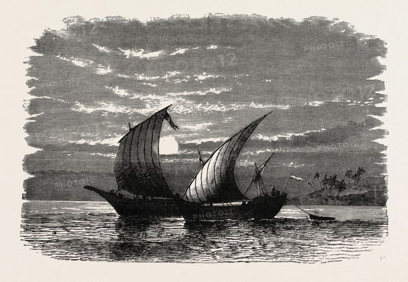 ARAB DHOWS ON THE RED SEA. Dhow is the generic name of a number of traditional sailing vessels with one or more masts with lateen sails used in the Red Sea and Indian Ocean region.