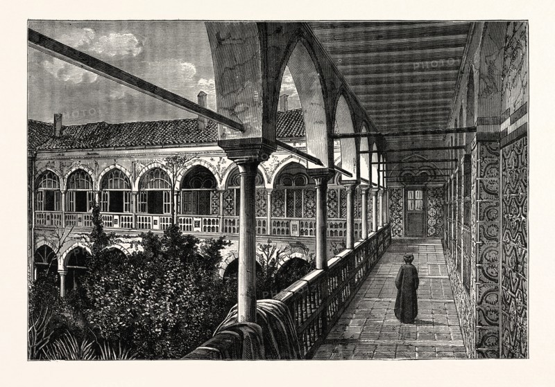 A GALLERY IN THE PALACE AT CONSTANTINE, ALGERIA