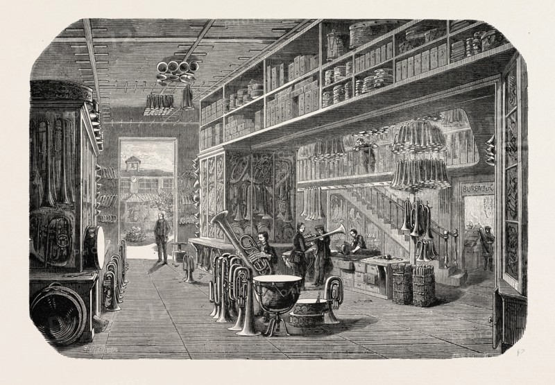 View of a  part of the Gautrot stores, France. engraving 1855