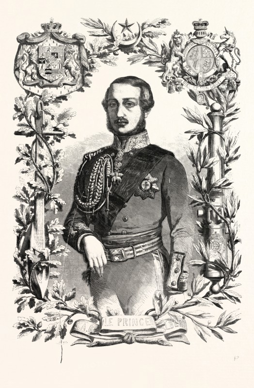 Prince Albert. The Prince Consort of Queen Victoria. engraving 1855