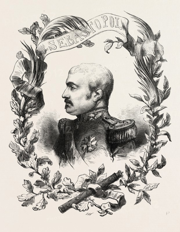 Marshal Pelissier, Aimable Jean Jacques Pelissier, 1st Duc de Malakoff, 1794 - 1864, was a marshal of France. engraving 1855