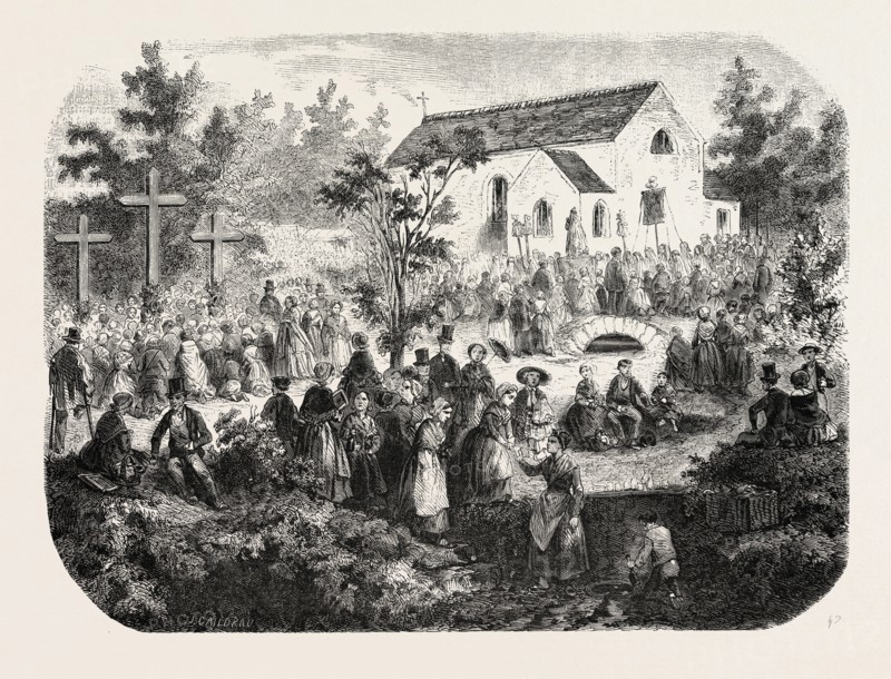 Fete of the Nativity of Our Lady: Pilgrimage to Our Lady of the Angels, Livry (Seine-et-Oise), France, 1855. Engraving