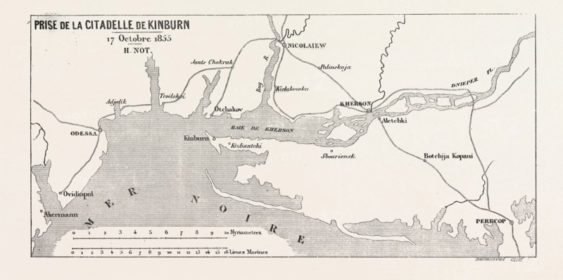 BATTLE OF THE CITADEL OF KINBURN, October 17, 1855. The Crimean War. Engraving