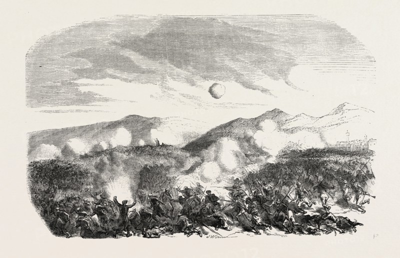 Assault of the Kars. The Crimean War, 1855. Engraving
