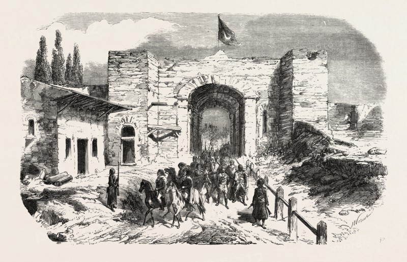 Headquarters of Omer Pasha-Soukoum Kale. 1855. Engraving