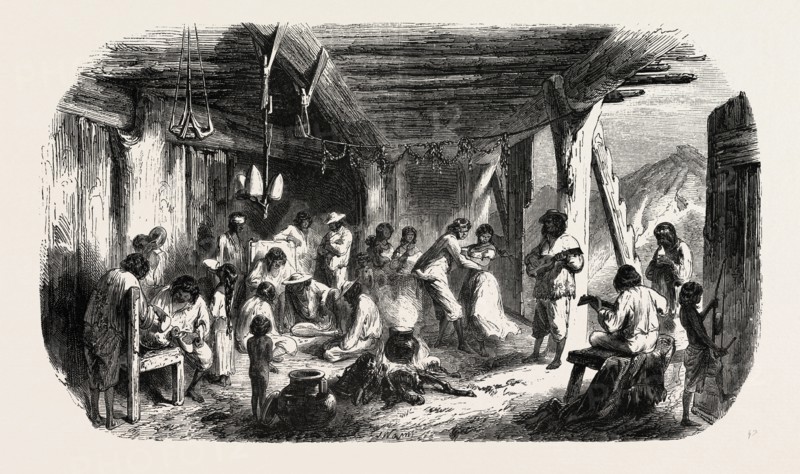 A festival, Honduras, 1855. Engraving