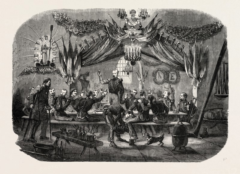 Celebrating the Feast of St. Barbara, Vincennes, 1855. Engraving