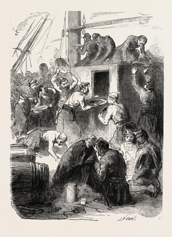The Army of the Orient: The refill, 1855. Engraving