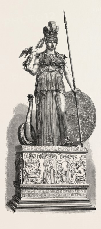 Salon of 1855. Minerva of the Parthenon, by Mr. Simart. Engraving