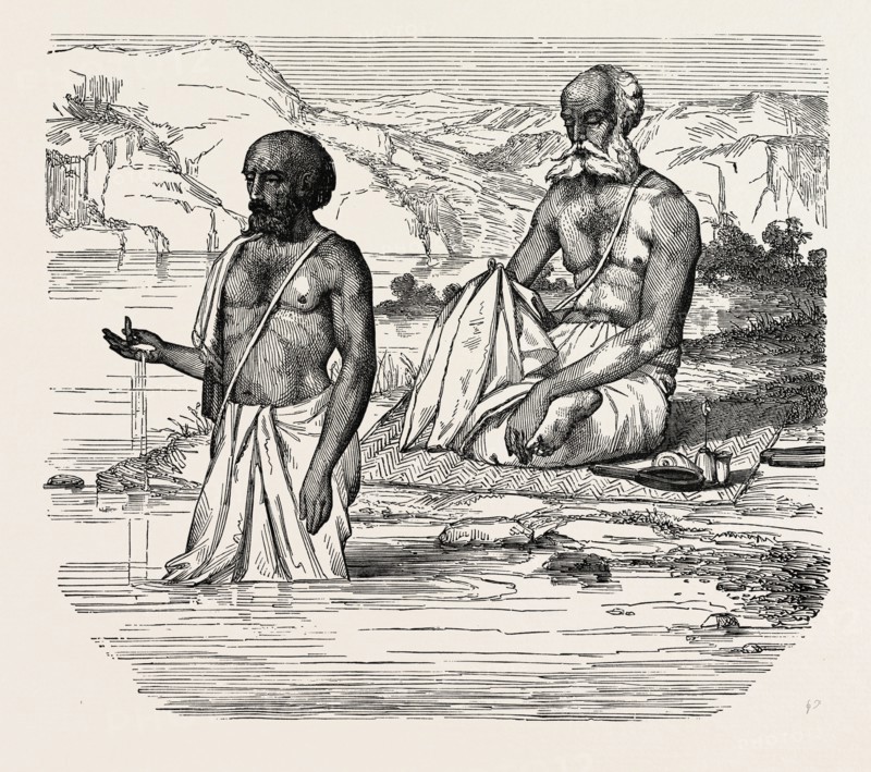 BRAHMINS WORSHIPPING THE GANGES, INDIA. Hinduism Brahmin is a term in the traditional Hindu societies of India and Nepal.