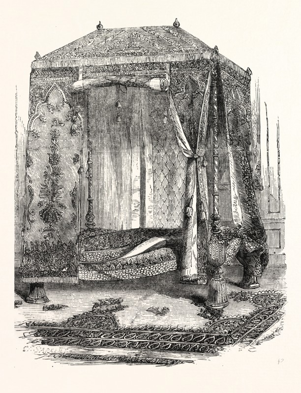 GOLD BEDSTEAD PRESENTED TO HER MAJESTY QUEEN VICTORIA. UK, britain, british, europe, united kingdom, great britain, european