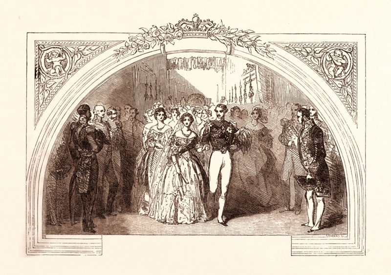MARRIAGE OF QUEEN VICTORIA AND PRINCE ALBERT AT THE CHAPEL ROYAL, ST. JAMES'S, FEBRUARY 10, 1840. UK, britain, british, europe, united kingdom, great britain, european