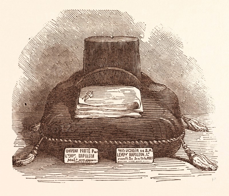 HAT AND HANDKERCHIEF OF THE EMPEROR NAPOLEON, AT PARIS, FRANCE