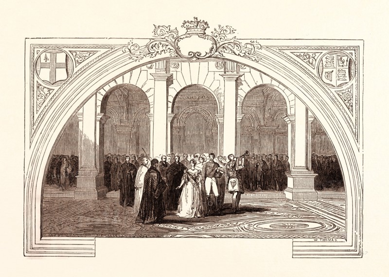 OPENING OF THE ROYAL EXCHANGE, OCTOBER 28, 1844. London, UK, britain, british, europe, united kingdom, great britain, european