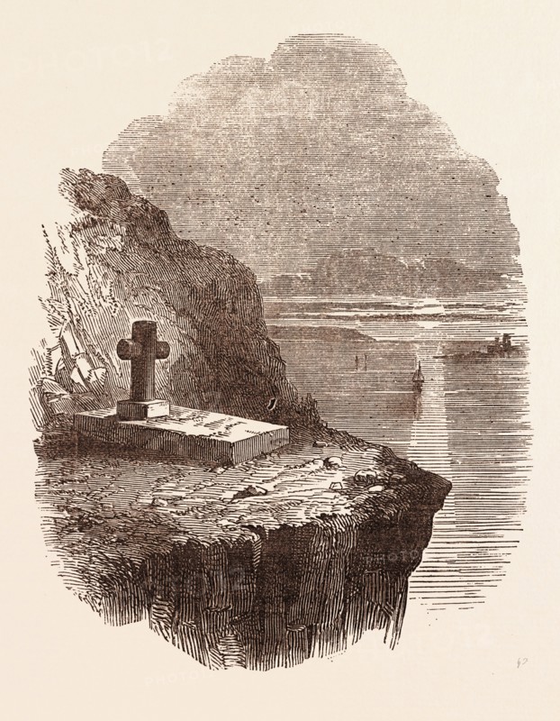 TOMB OF CHATEAUBRIAND, AT ST. MALO, FRANCE. Francois-Rene, vicomte de Chateaubriand, 1768  1848, was a French writer, politician, diplomat and historian.