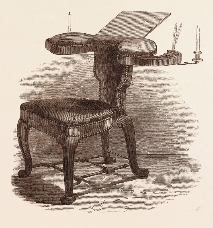 CHAIR OF THE POET GAY. John Gay (30 June 1685   4 December 1732) was an English poet and dramatist and member of the Scriblerus Club. He is best remembered for The Beggar's Opera (1728), a ballad opera. The characters, including Captain Macheath and Polly Peachum, became household names. UK, britain, british, europe, united kingdom, great britain, european