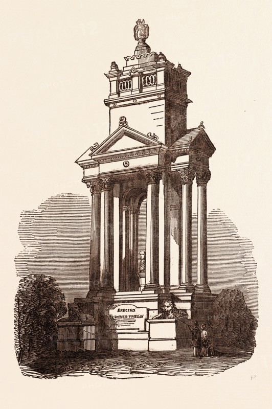 MONUMENT, AT FORFAR, TO THE LATE SIR ROBERT PEEL: DIED JULY 2, 1850. In Angus, Scotland, UK, britain, british, europe, united kingdom, great britain, european