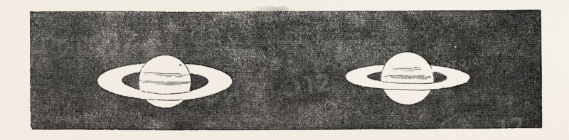 RINGS AND BALL OF SATURN, 1859. JANUARY (LEFT), AND NOVEMBER (RIGHT)