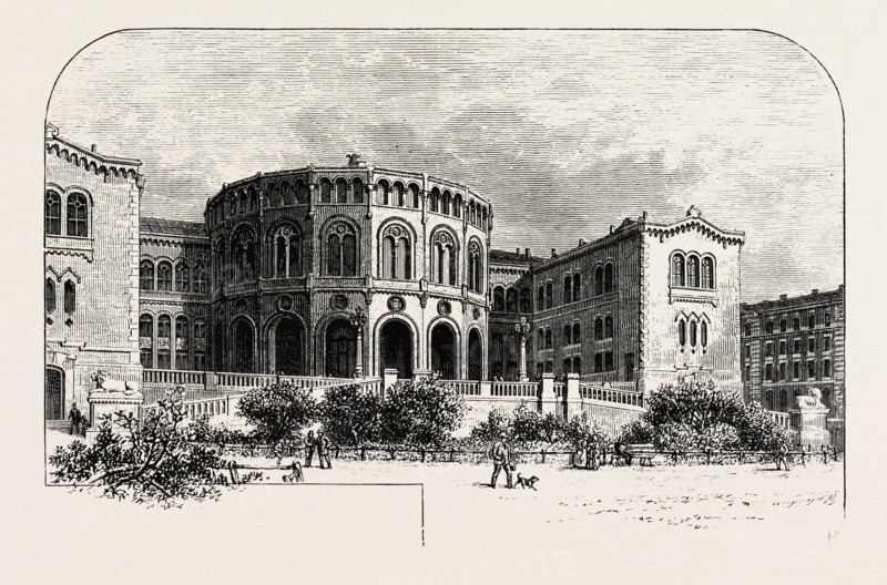 THE STORTHINGS HUS (PARLIAMENT HOUSE), CHRISTIANIA, OSLO