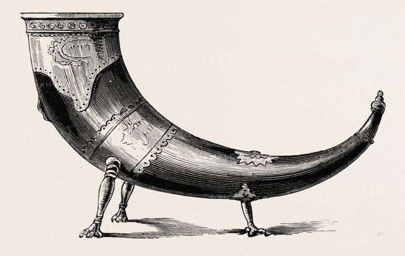 AN ANCIENT DRINKING HORN