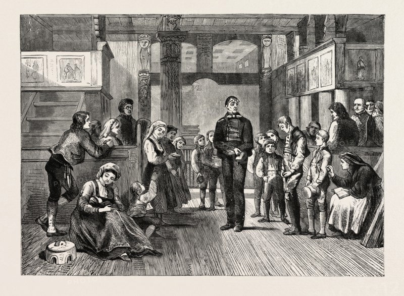 THE SCHOOLMASTER CATECHISING IN HITTERDAL CHURCH