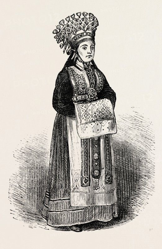 A NORWEGIAN BRIDE WEARING HER CROWN