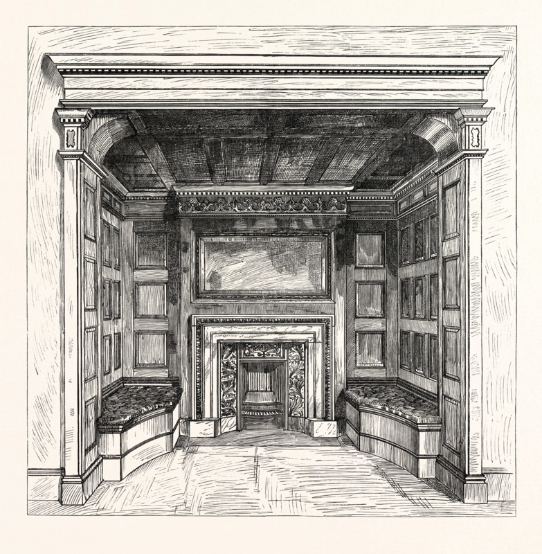 Chimney piece in the Ambassadors' Room, St. James's Palace, by Messrs. Morris and Co. London, UK, britain, british, europe, united kingdom, great britain, european