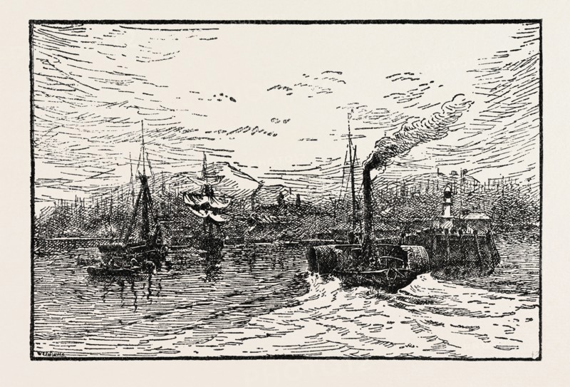 Port of Leith, by W.F. Vallance, R.S.A., UK, britain, british, europe, united kingdom, great britain, european