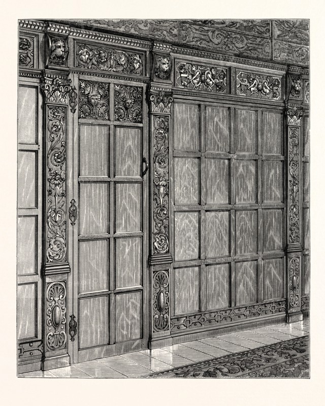 Wainscoting from an Old House at Exeter, South Kensington Museum, UK, britain, british, europe, united kingdom, great britain, european
