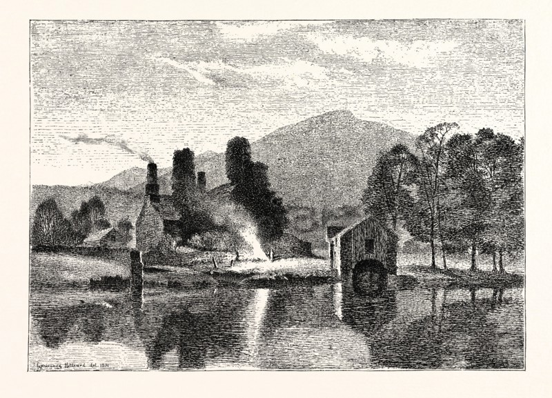 Coniston Old Hall, England. After a Drawing by L.J. Hilliard, UK, britain, british, europe, united kingdom, great britain, european
