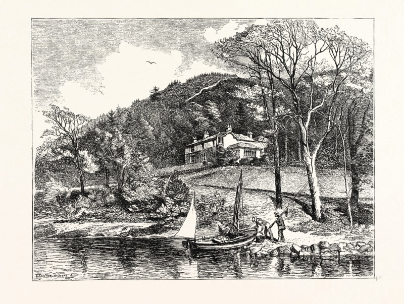 MR. RUSKIN'S HOUSE, BRANTWOOD. AFTER A DRAWING BY L.J. HILLIARD. John Ruskin (8 February 1819 20 January 1900) was the leading English art critic of the Victorian era