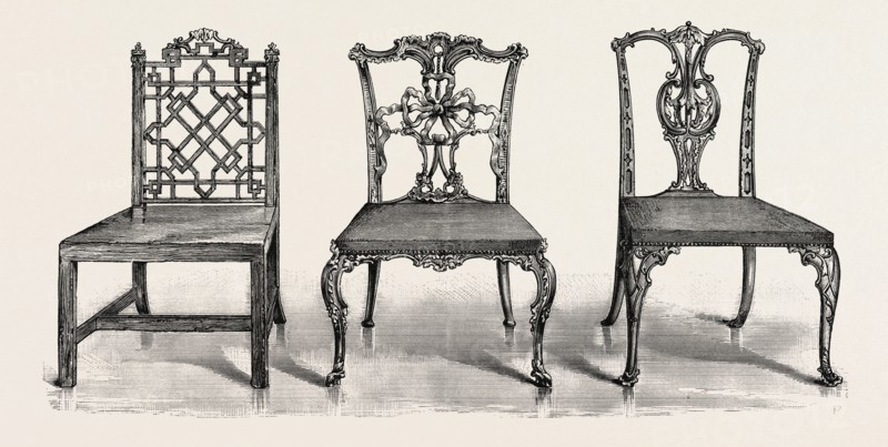 Chairs by Chippendale. 1754. UK, britain, british, europe, united kingdom, great britain, european
