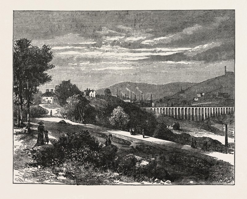ENTRANCE TO BEAUMONT PARK FROM THE TOWN, HUDDERSFIELD, UK, 1883