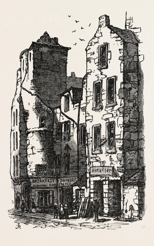 THE BRITISH ASSOCIATION AT DUNDEE: OLD HOUSES, FISH STREET, UK, 1867