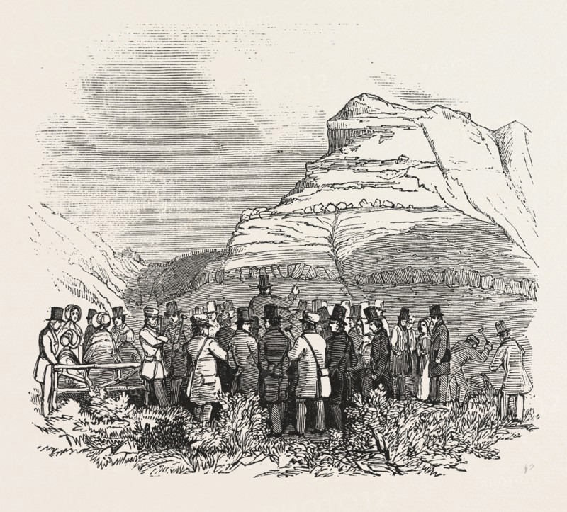 MEETING OF THE BRITISH ASSOCIATION AT SOUTHAMPTON: BLACK GANG CHINE, DR. FITTON'S LECTURE ON ITS GEOLOGY, UK, 1846