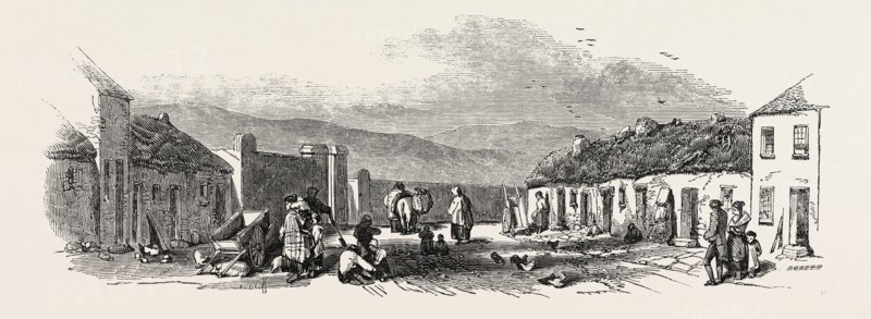 OLD CHAPEL ROAD, DUNGARVAN, A SCENE OF THE LATE FOOD RIOTS, 1846