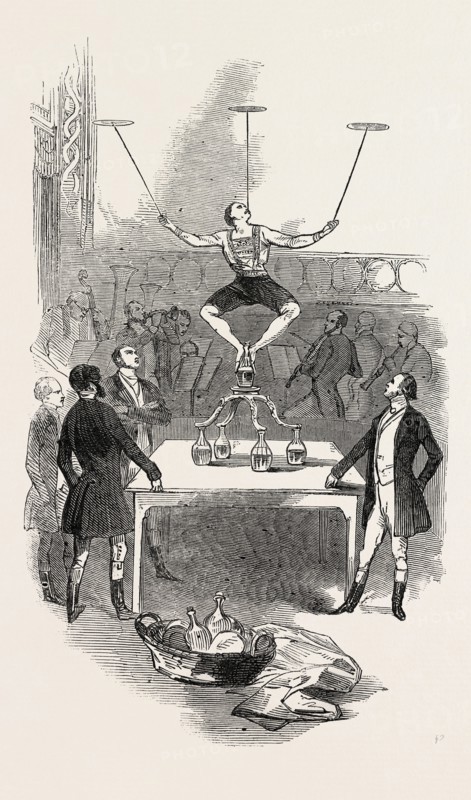 THE GREAT DUTCH EQUILIBRIST'S BOTTLE FEAT, AT ASTLEY'S, 1846