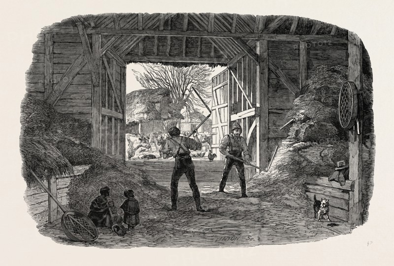 AGRICULTURAL PICTURES: THRASHING, 1846