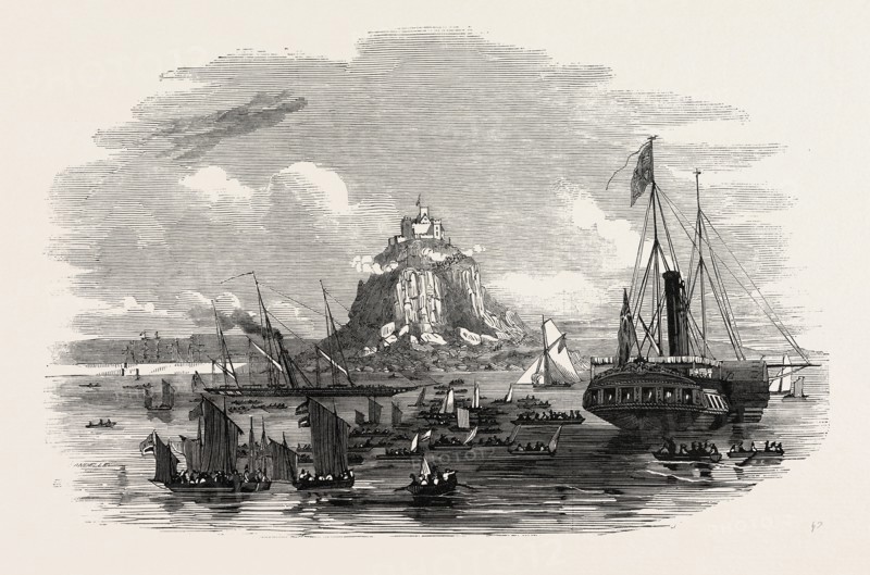THE ROYAL YACHTS OFF ST. MICHAEL'S MOUNT